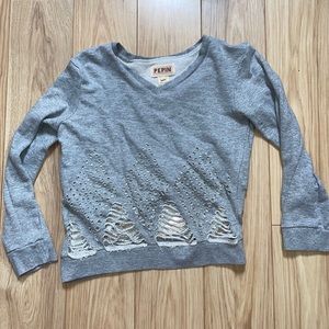 Distressed Gray Sweater TBD Z
